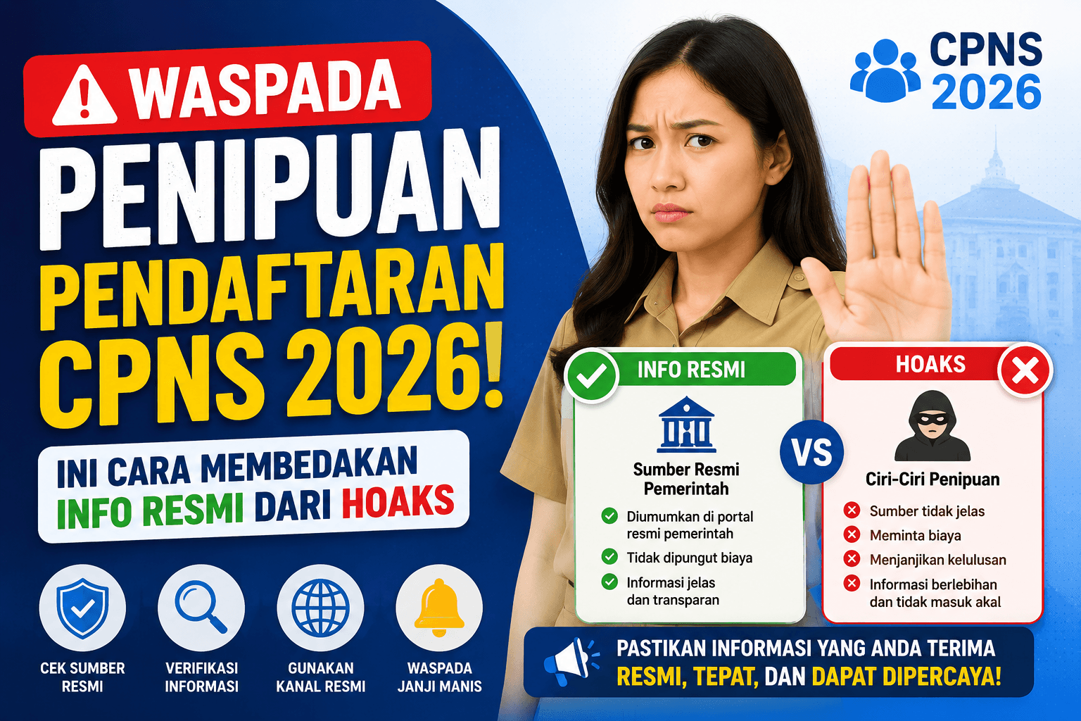 Waspada Penipuan Pendaftaran CPNS 2026! Ini Cara Membedakan Info Resmi dari Hoaks