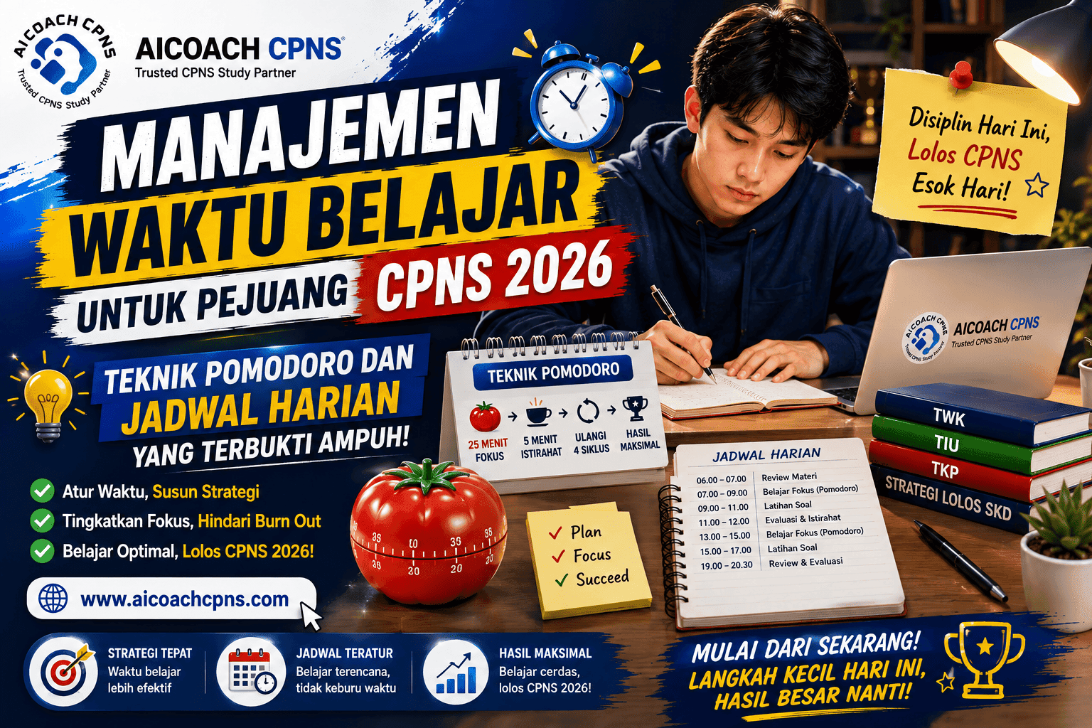 Manajemen Waktu Belajar untuk Pejuang CPNS 2026: Teknik Pomodoro dan Jadwal Harian yang Terbukti Ampuh