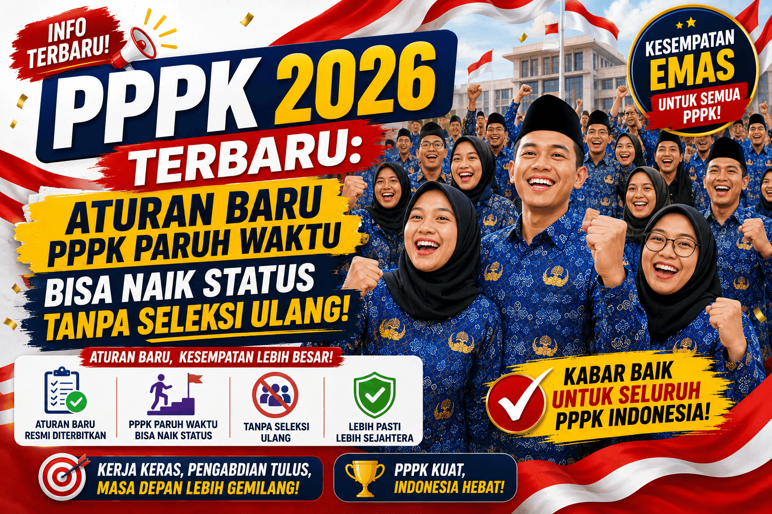 PPPK 2026 Terbaru: Aturan Baru PPPK Paruh Waktu Bisa Naik Status Tanpa Seleksi Ulang